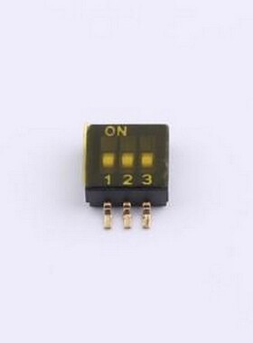DSHP-03-TS-GER 拨码开关 1.27mm间距 3位 贴片 DSHP黑色S脚 拨码