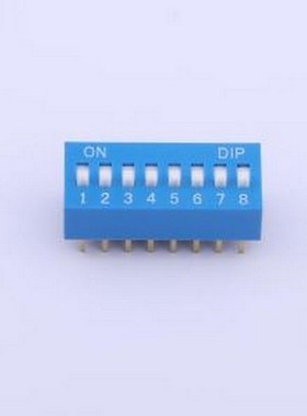 TA-08R 拨码开关 拨码开关蓝色08P-180度 间距2.54mm 立式直插正