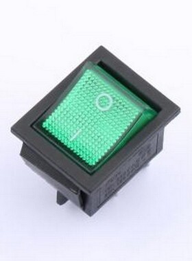 KCD4-4P-G 船型开关 25*30.5mm 四脚两档跷板开关 绿色 插件