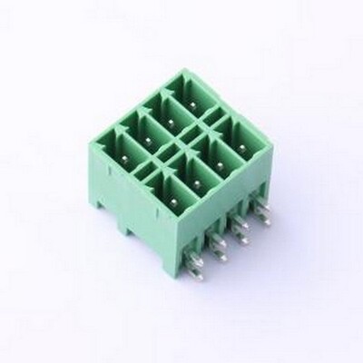 JL15EDGKNR-38108G01 插拔式接线端子 2x4P 3.81mm 弯插,P=3.81mm