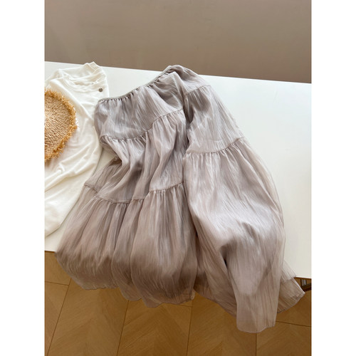 高腰仙女伞形纱裙半身裙女宽松夏