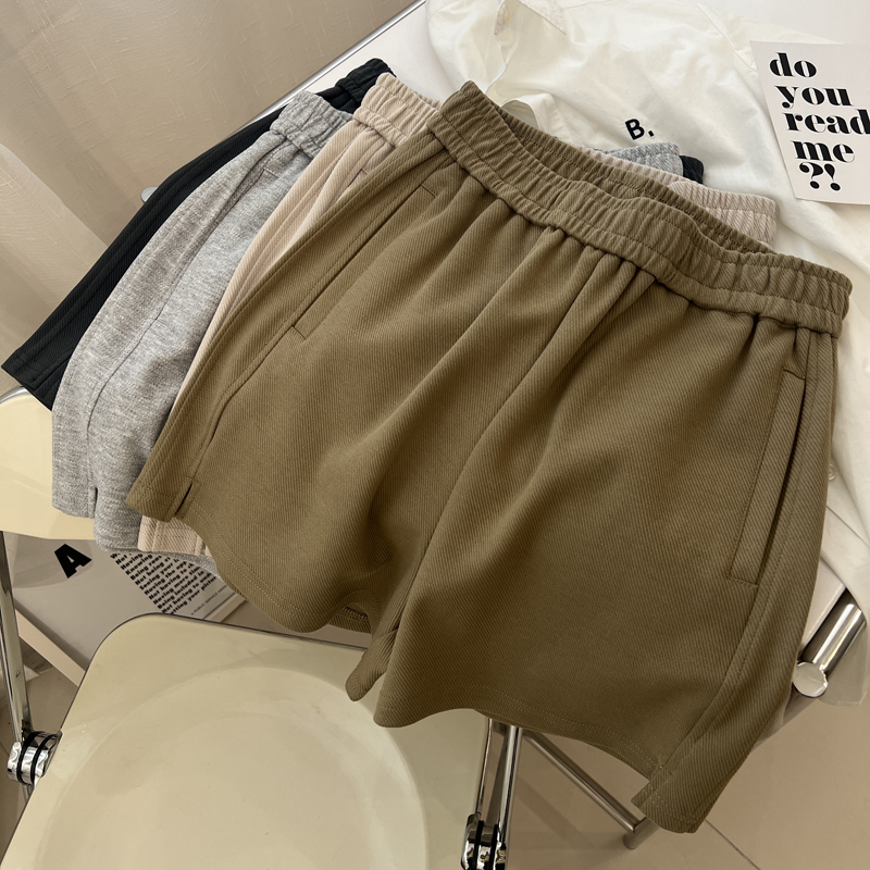 简约基础款百搭高腰运动休闲短裤女宽松阔腿家居跑步透气热裤夏季