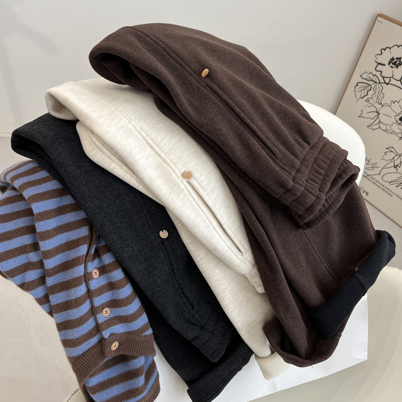 直筒加厚韩版复古高腰长裤运动裤