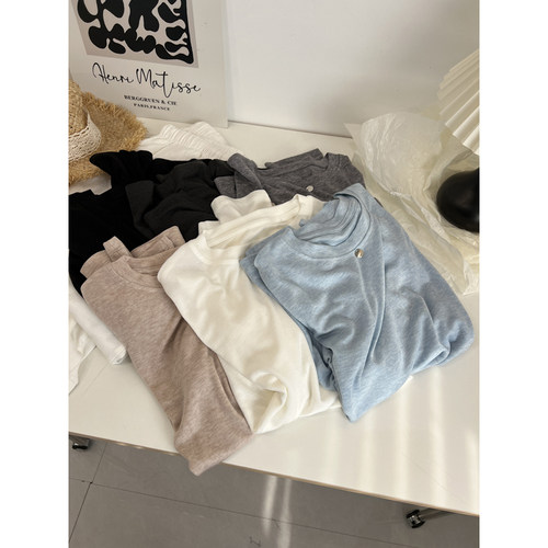 纯色简约圆领天丝长袖T恤女防晒