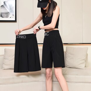 胖mm宽松五分裤 女夏薄款 女新款 韩版 大码 高腰阔腿休闲中裤 短裤