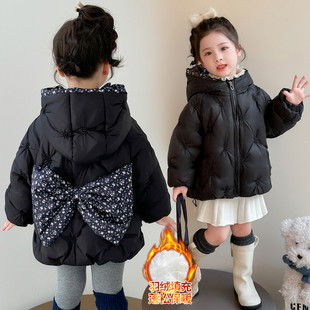 女童羽绒服冬季2025新款儿童白鸭绒洋气冬装宝宝黑色保暖加厚外套