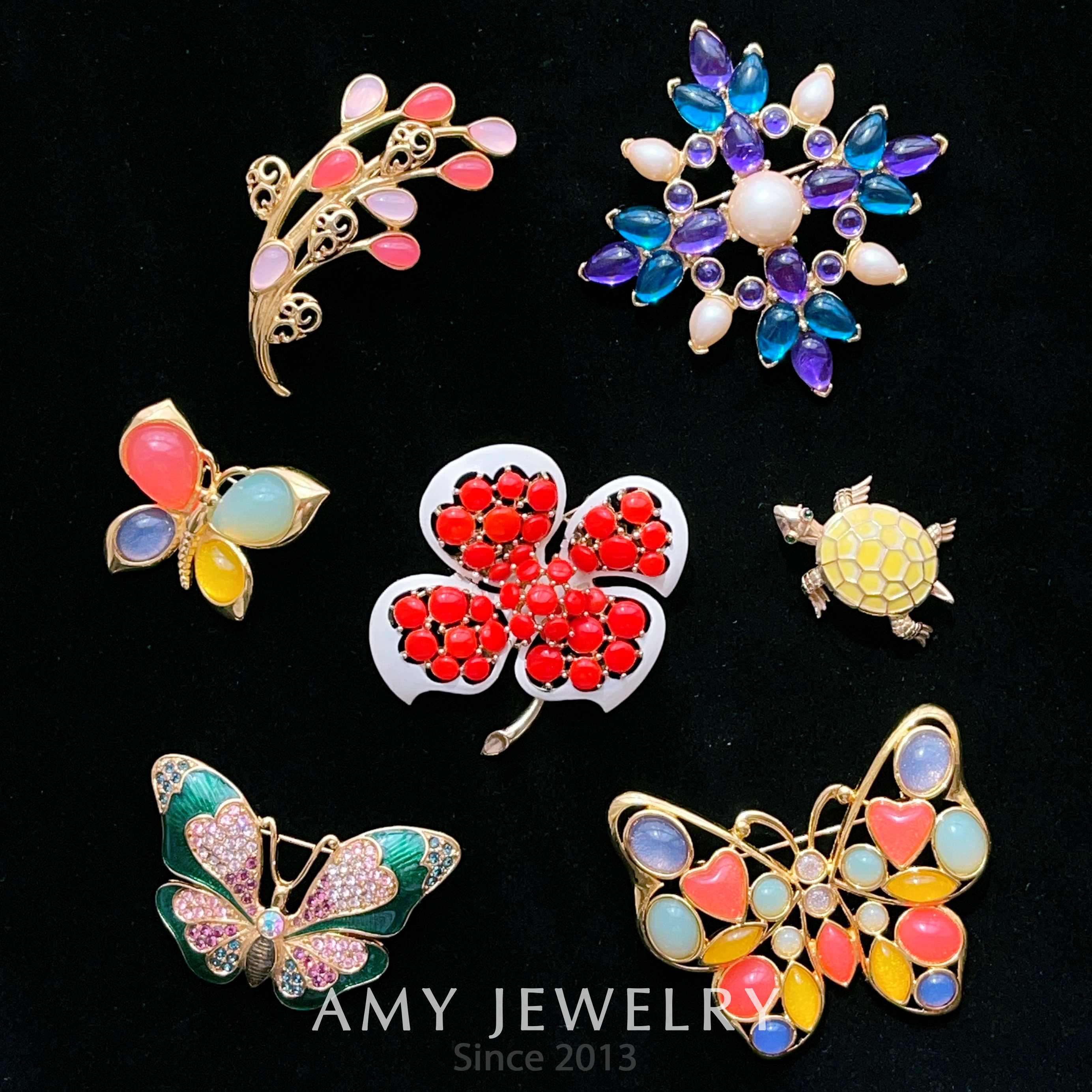 TRIFARI翠法丽糖果色果冻蛋宝胸针珍藏版合集｜Amy vintage首饰