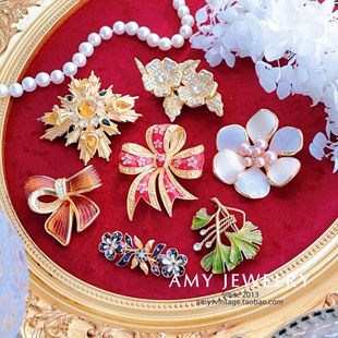 珐琅胸针合集｜Amy 经典 Vintage西洋古董首饰 Rivers Joan