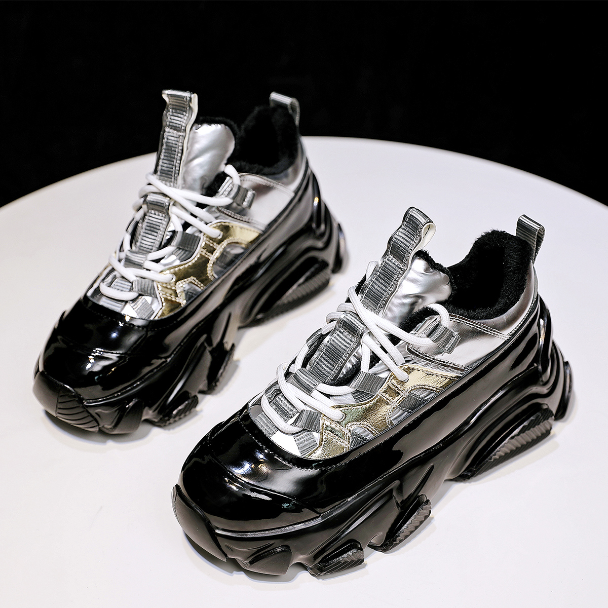 厚底增高6cm时尚老爹鞋