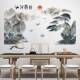 3D立体中国风山水墙贴客厅卧室玄关墙面自粘装 饰贴画书房墙面布置