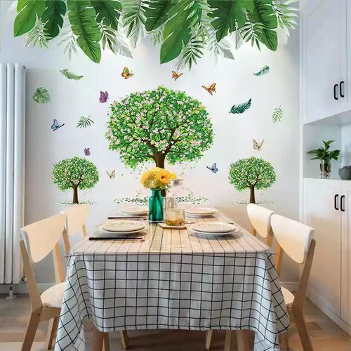 田园清新植物盆栽墙贴纸文艺客厅宿舍卧室装饰品走廊玄关自粘贴画