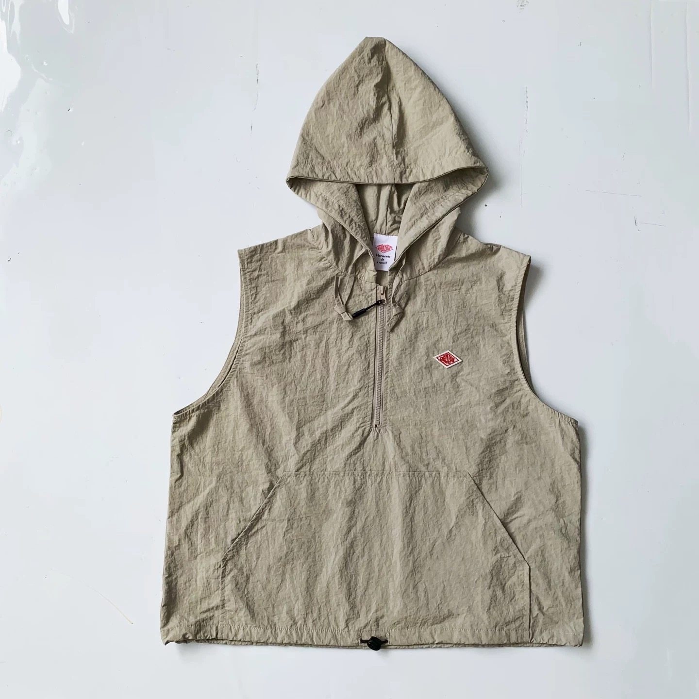 2025SS秋季新款日系danton休闲纯色袋鼠兜马甲山系户外叠穿马夹女