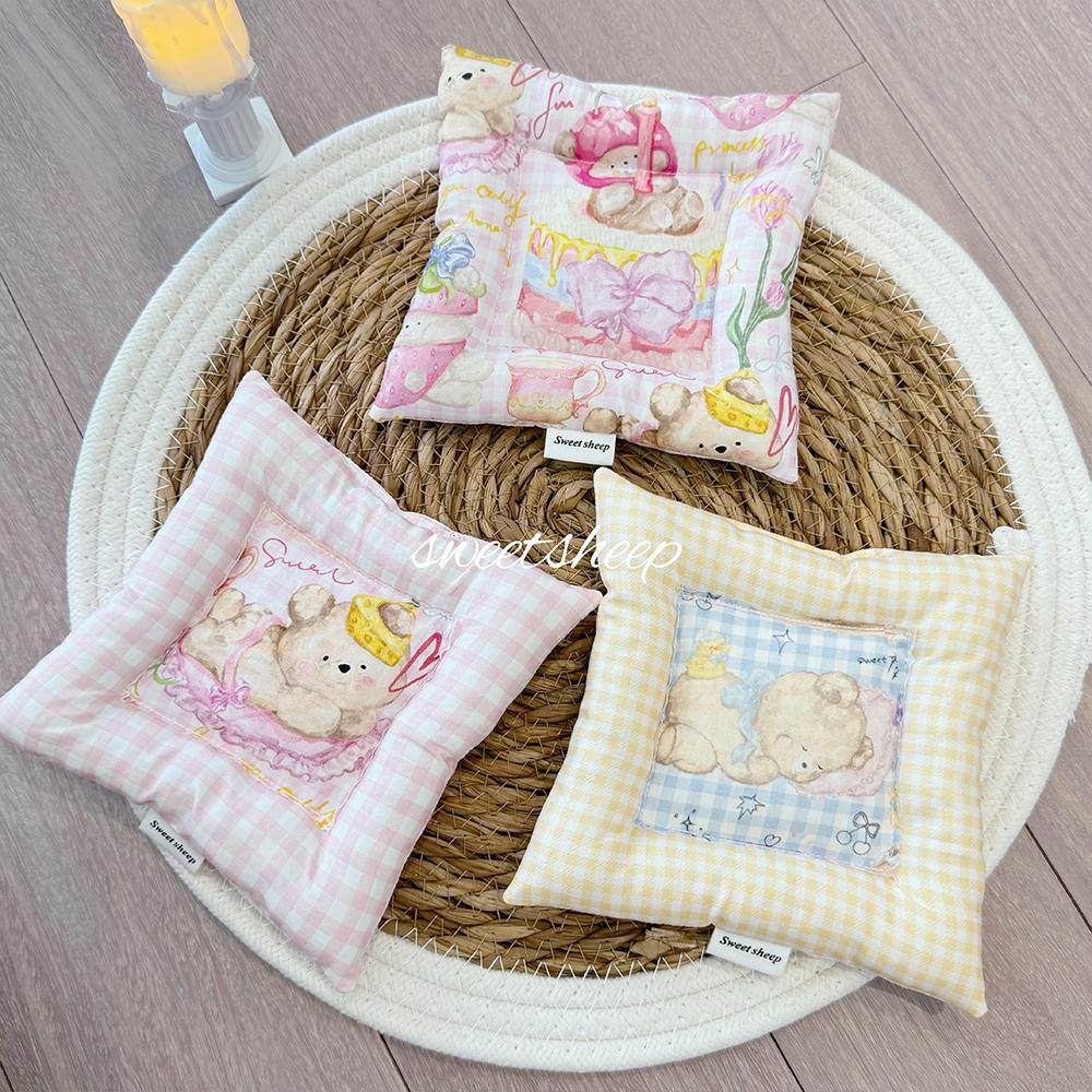 韩系ins风可爱博主同款茶杯出卡拍摄道具隔热桌面格子蛋糕熊杯垫,居家布艺,杯垫,淘宝优惠券,粉丝福利购,淘宝优惠卷