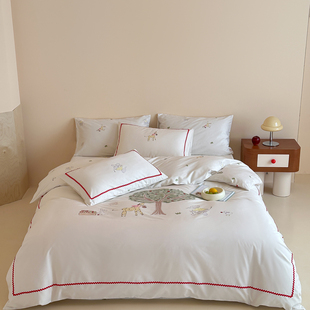 全棉50S卡通数码 少女心亲肤纯棉床单被套床品 印花四套件