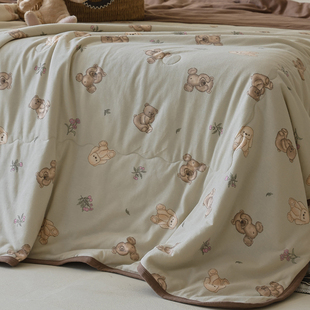 A类全棉针织棉夏被纯棉天竺棉夏凉被可水洗机洗空套被夏季 薄被子