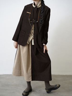 小众全羊毛灯芯绒西装