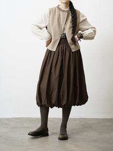 拼色全羊毛灯芯绒斜门襟马甲 ATELIERSOMEPIECE 工碎设计师品牌