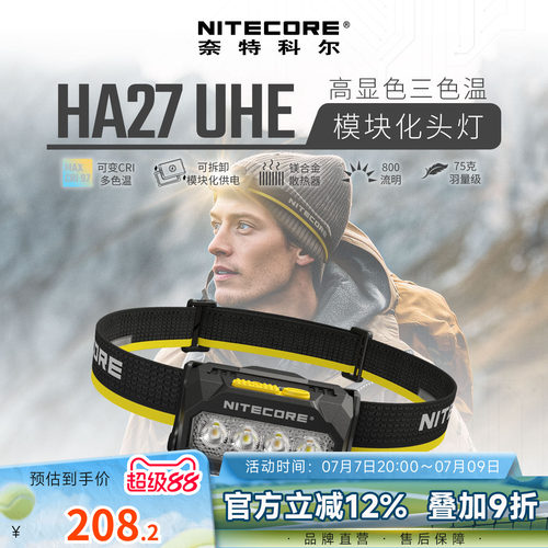 奈特科尔HA27UHE户外轻量头灯