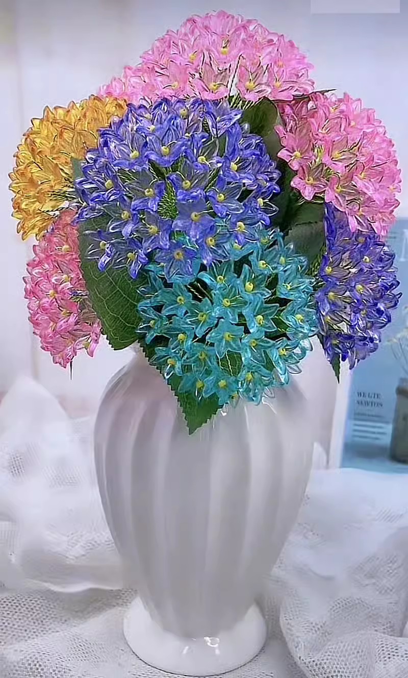 手工客厅插花绣球花材料包