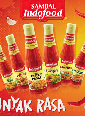 印尼Indofood营多福特辣蒜味辣椒酱135ml*2支SAMBAL EKSTRA PEDAS