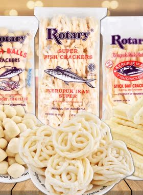 印尼特色小吃Rotary Kerupuk巨港鱼饼鱼条鱼球波蒜味薯片膨化零食