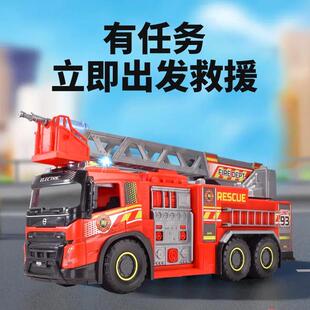 dickietoys大型消防垃圾回收卡车混装拖车运载木材运输通用物流车