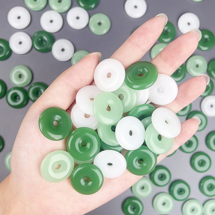 平安扣diy琉璃仿玉石平安扣流苏吊坠古风汉服发簪配件项链