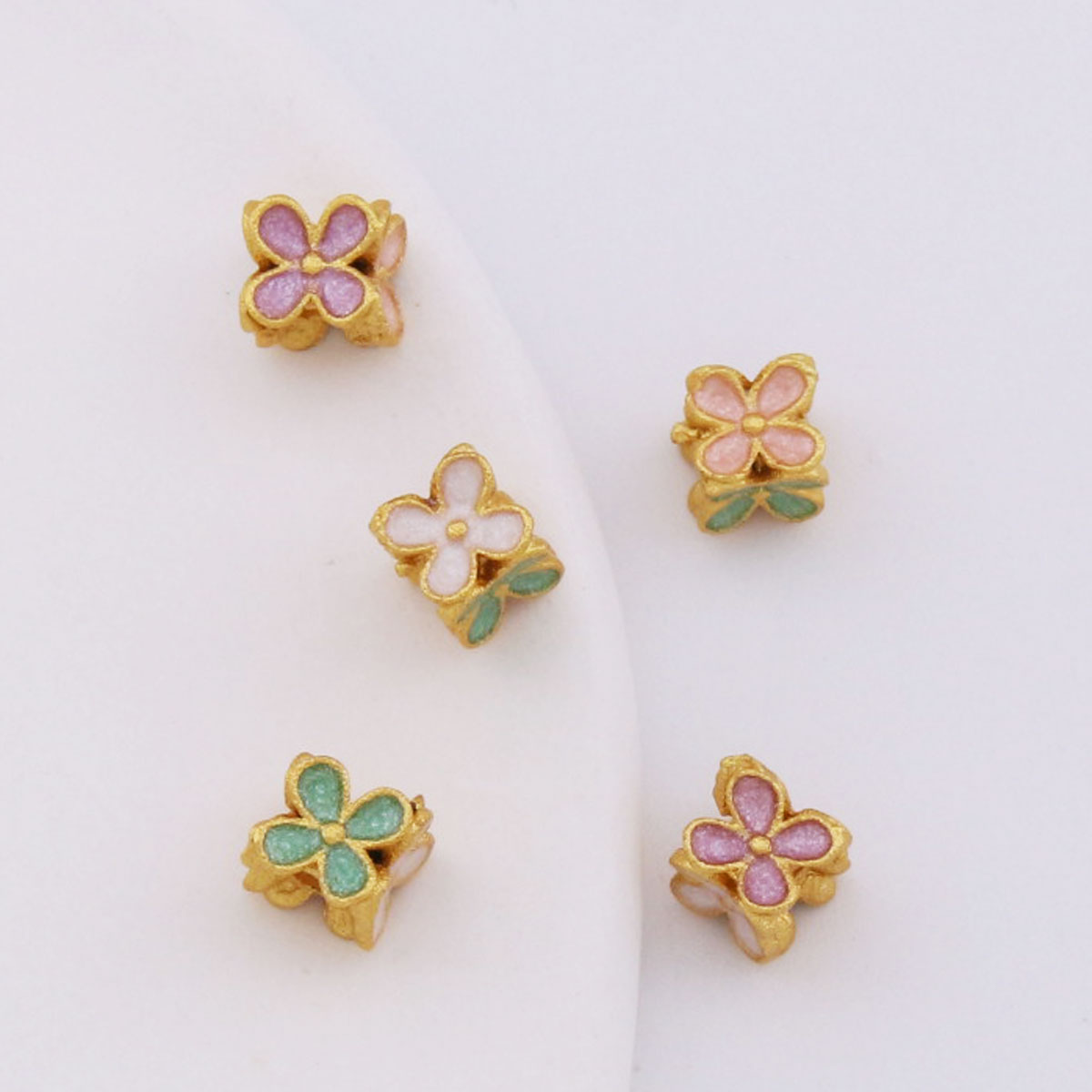 古法金色隔珠花托保色花帽珠托隔珠手工串珠手链隔片散珠配件