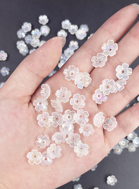 亚克力炫彩电镀彩色五瓣碗花瓣花托DIY手工材料饰品配件古风隔片
