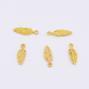 新中式古风流苏亮金色羽毛叶子手链项链发簪头饰手串编织材料diy