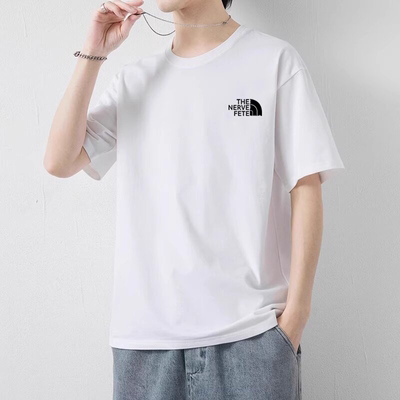 动感北面短袖T恤男士纯棉圆领半袖透气跑步运动服上衣打底衫外穿