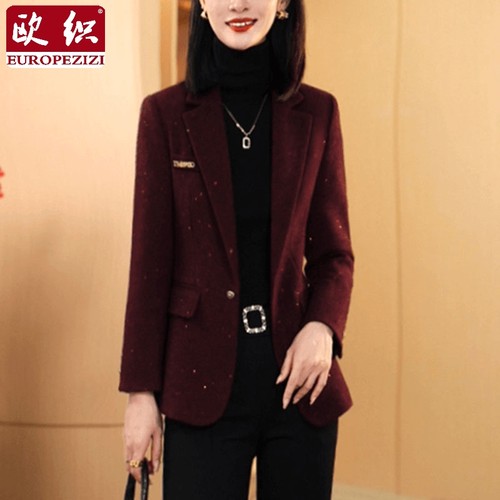 秋冬款气质收腰显瘦休闲女西装