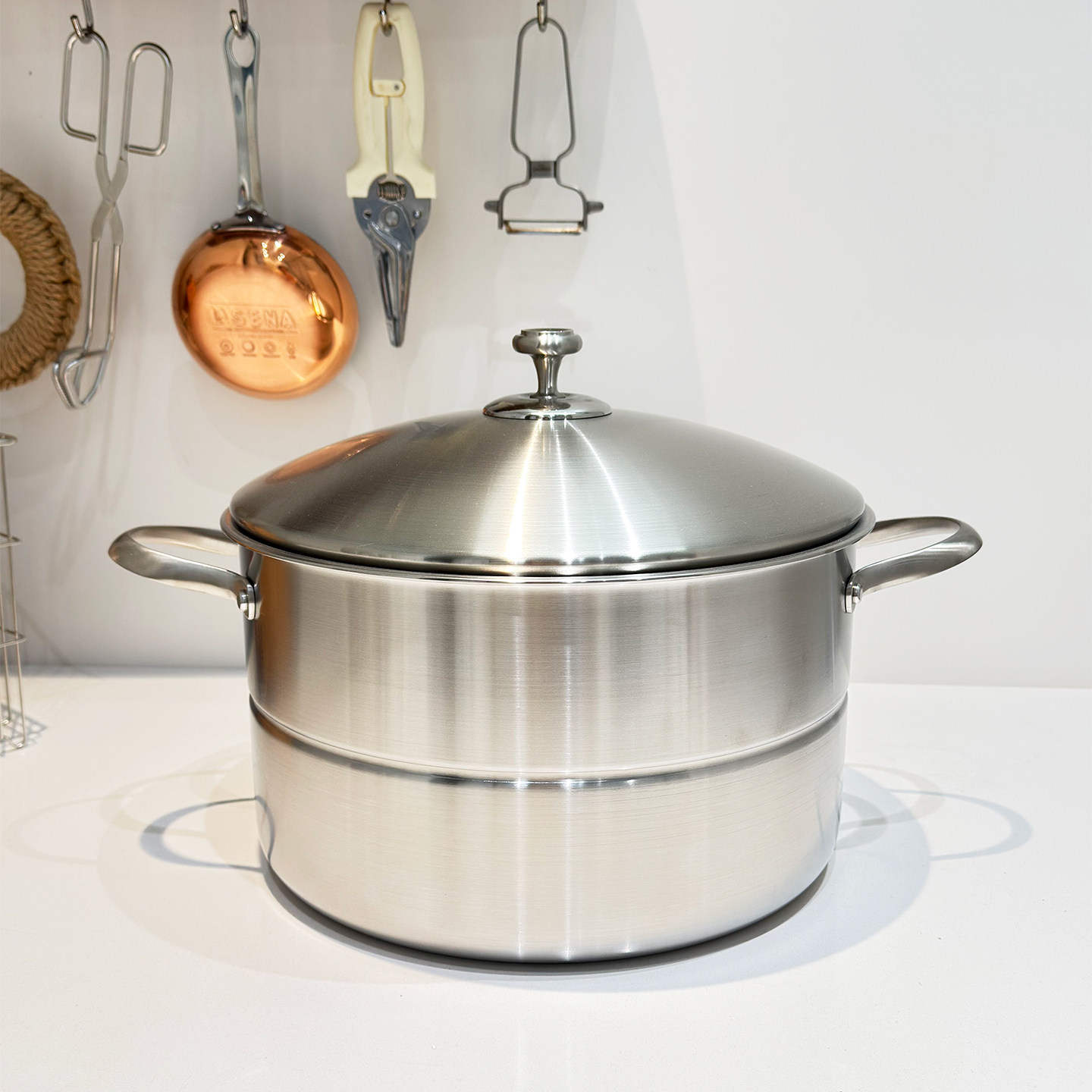 304不锈钢蒸锅家用汤锅具带盖双耳锅简约厨房