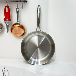 10不锈钢煎锅家用平底锅牛排锅无涂层一体成型 精美出口级高端18