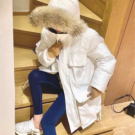 冬季女款大码鹅中长款工装羽绒服2024年新款东北加厚派克滑雪服男