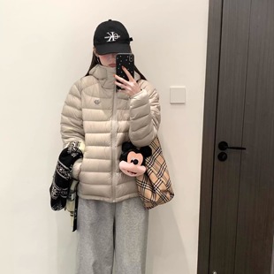 95白鸭绒轻薄连帽短款排骨羽绒服户外2025秋冬新款男女内胆外套