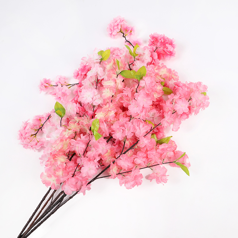 仿真樱花枝桃花枝假花装饰室内外樱花树婚庆梨花塑料绢花吊顶藤条