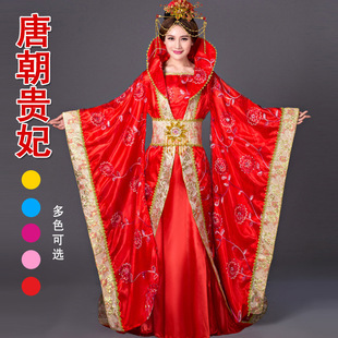 舞台武则天表演礼服 影楼摄影主题服装 新款 大拖尾贵妃公主仙女裙