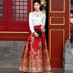 莲年有鱼2025年重工织金妆花成人女生马面裙敬酒订婚服套装 汉服