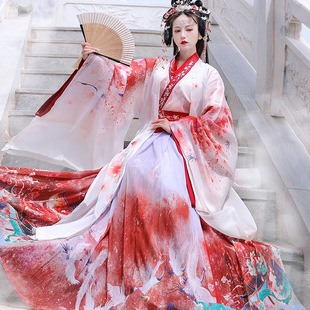 汉服成人女日常小清新魏晋风飘逸春秋古风交领齐腰襦裙中国风超仙