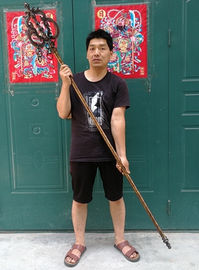 纯铜地藏王禅杖摆件工艺品