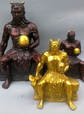 纯铜八卦祖师爷镇宅桌面摆件