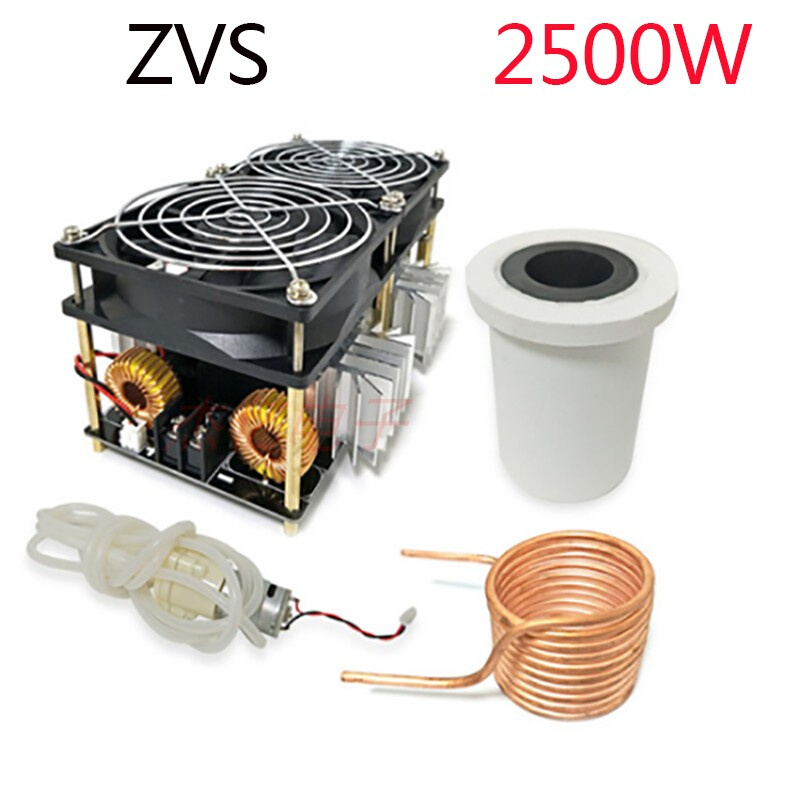 ZVS高频感应加热2500W大功率高频机高频淬火中频炉无抽头铜管加热