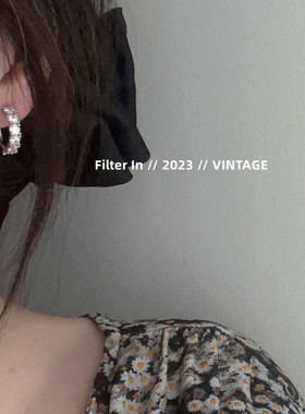 F.I / blingbling 闪亮钻锆 银色耳圈耳环/耳夹