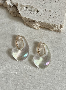 F.I / 人鱼姬 日本日单 透明彩 无耳洞耳夹 仅一批