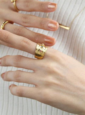 F.I / 日本日单 小众盐系宽面 人气模特日杂戒指