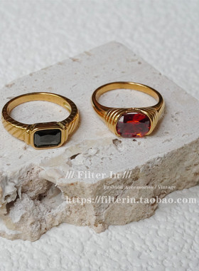 不掉色！有品！宝石复古戒指