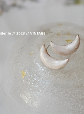 F.I / 鎏光皎月 复古vintage 月牙儿 耳钉/耳夹