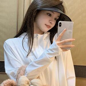 白色冰丝防晒衣女款夏季2026新款防晒服宽松小个子薄外套上衣开衫