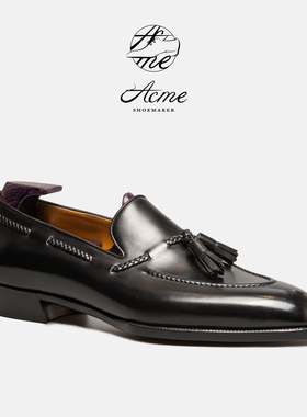 ACME Shoemaker手工乐福鞋男士头层牛皮黑色皮鞋夏季新款AL01楦型